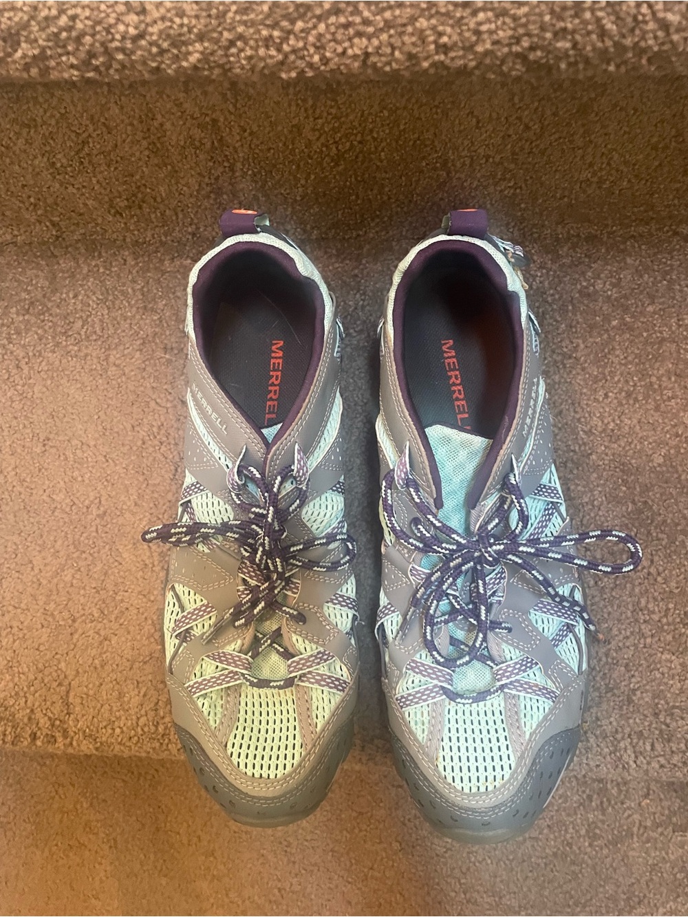 Merrell Women's Gray and Purple Hiking Sneakers
